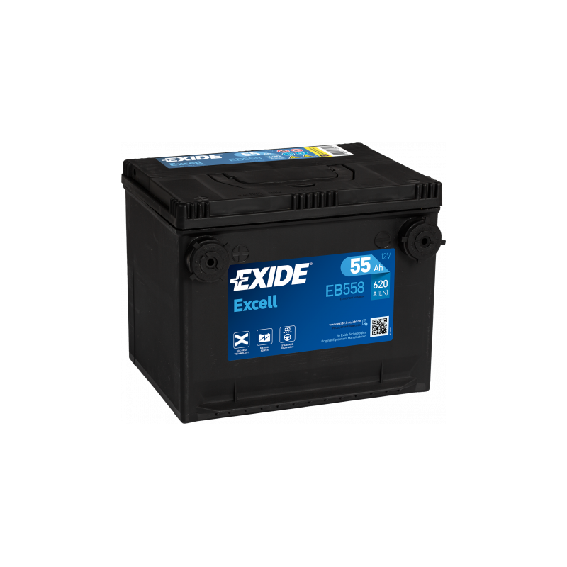 EXIDE USA 12V 55A/H 620A DEM. EB558   D M756XF *48*