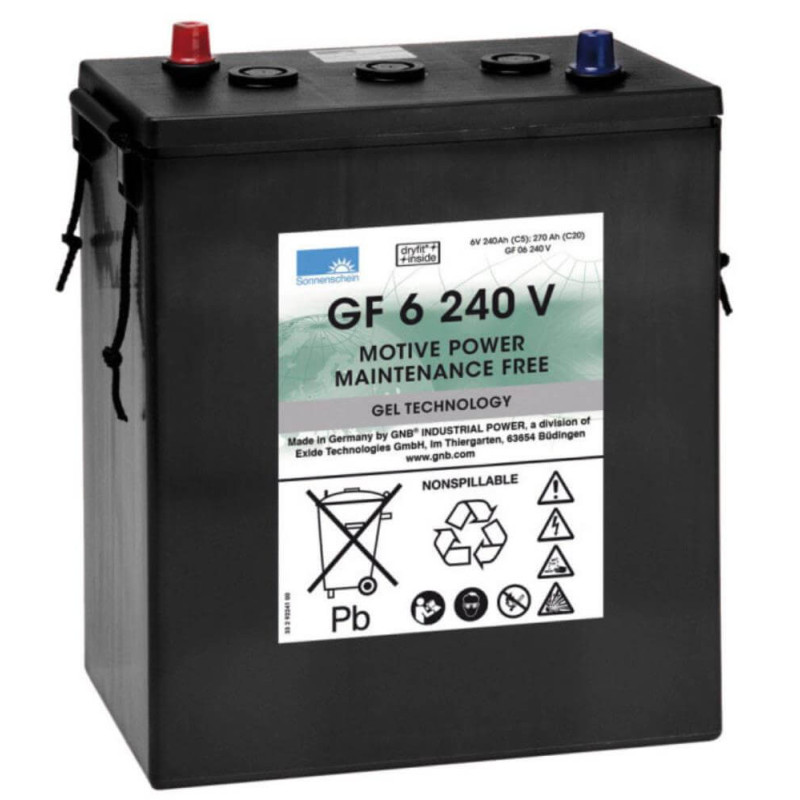 GF06240V  BATT.GEL SONNENSCHEIN 6V 240A C5 TRACTION RENFORCEE