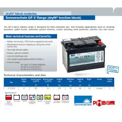 GF12050V BATT.GEL SONNENSCHEIN 12V 50A C5 TRACTION RENFORCEE