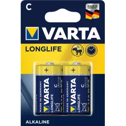 C - VARTA LONGLIFE  BLISTER DE 2 PILES 1.5V ALCALINE