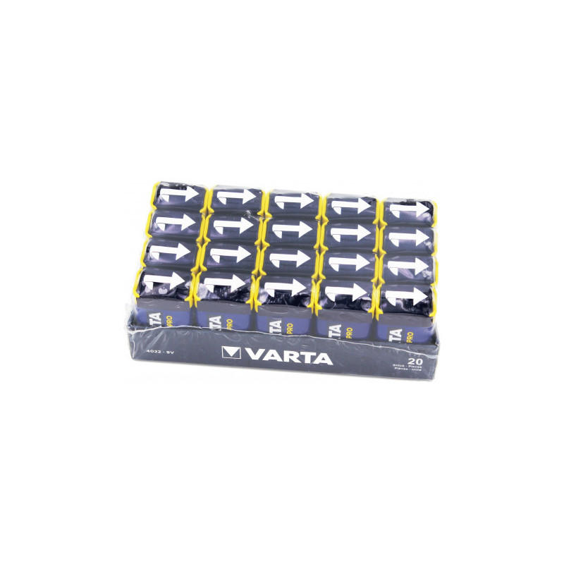 9V PILE NDUSTRIAL VARTA ALC.9V 6LR61  * BOITE DE 20 PILES *