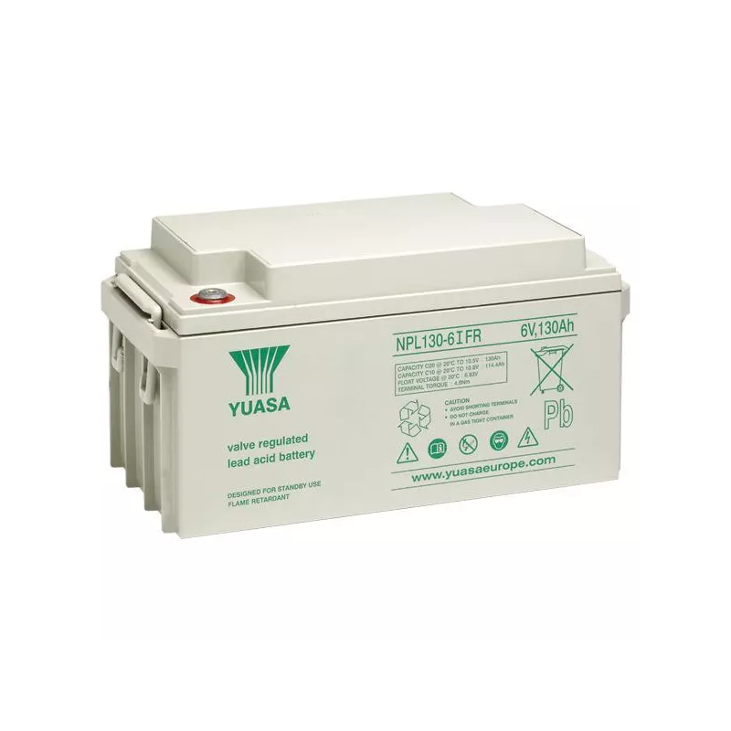 BATT.AGM YUASA NPL130-6 IFR 6V 130A PB UL94/VO *P36*