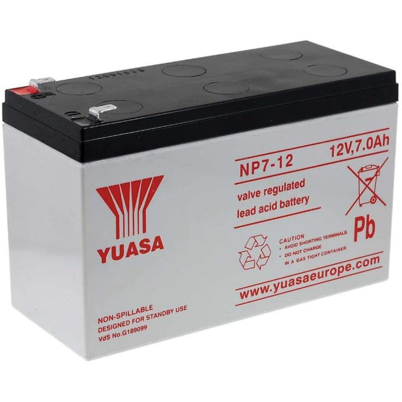 BATT.AGM YUASA NP7-12 12V 7A PB *P384*