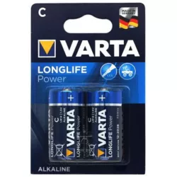 C - VARTA LONG LIFE POWER  BLISTER DE 2  PILES   1.5V ALCALINE