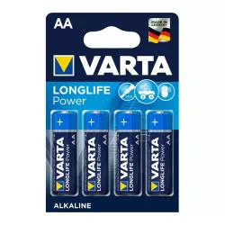 AA -  VARTA LONG LIFE POWER BLISTER DE 4 PILES  1.5V ALCALINE