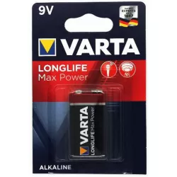 9V - VARTA LONG LIFE MAX POWER 9V  ALCALINE
