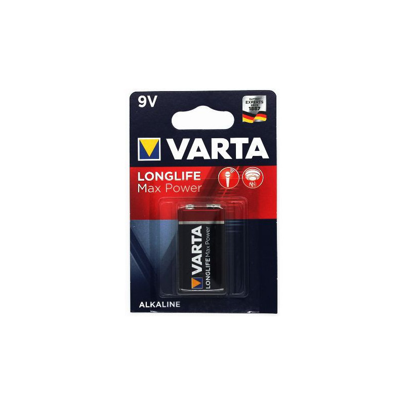 9V - VARTA LONG LIFE MAX POWER 9V  ALCALINE