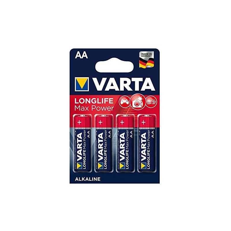 AA - VARTA LONG LIFE MAX POWER BLISTER DE 4 PILES  1.5V ALCALINE