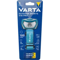 FRONTALE VARTA 100LM Outdoor Sports H10 PRO + 3 AAA incluses