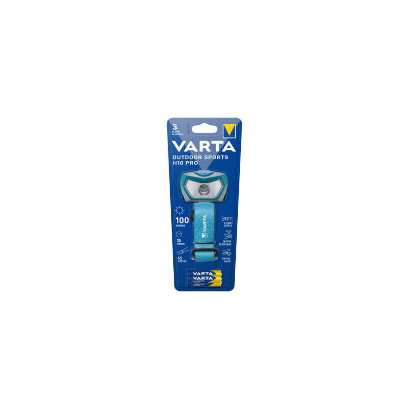 FRONTALE VARTA 100LM Outdoor Sports H10 PRO + 3 AAA incluses