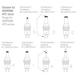 ALIM 3/12V 600MAH  APS600                  8 FICHES INV POLES + PRISES