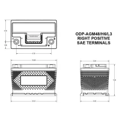 ODP-AGM48 H6 L3 BATT ODYSSEY PERFORMANCE 12V 69AH 720A CCA PB PUR +D (47-720)