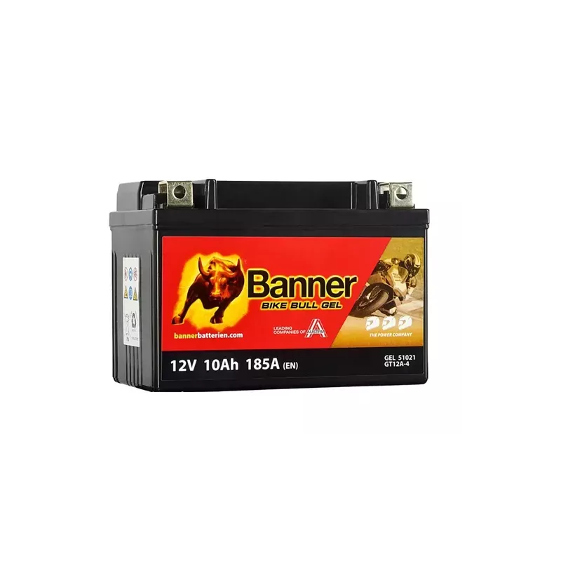 BGT12A-4/YT12ABS 51021 GEL BATT BANNER 12V 10A 185A BIKE BULL GEL *4* +G