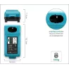 DC1804 CHARGEUR TYPE MAKITA 7.2V/18V 1.5A NICD/NIMH BATT.FORME L