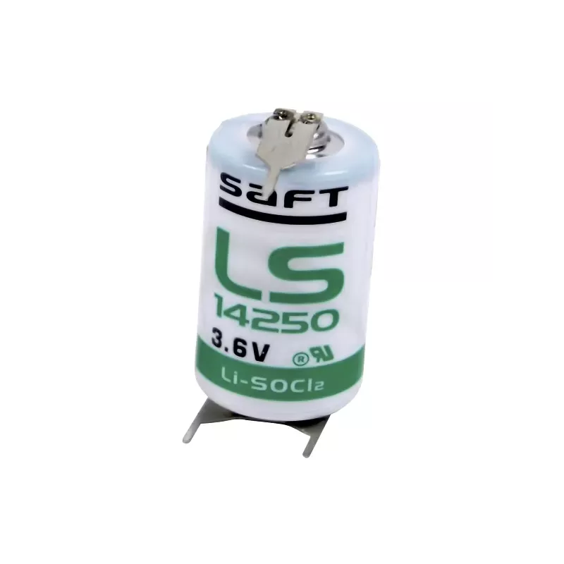 LS14250PFR PILE SAFT LITHIUM 1/2AA 3.6V 1.2AH 1PICOT +/ 2PICOTS - *sur commande*