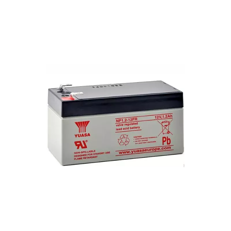 BATT.AGM YUASA NP1.2-12FR  12V 1.2A PB *P1040* UL94/V0 * SUR DEMANDE *