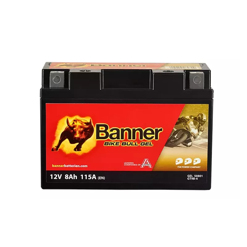 BGT9B-4/YT9B-4 50801 GEL BATT BANNER 12V 8A 115A BIKE BULL GEL *6* +G