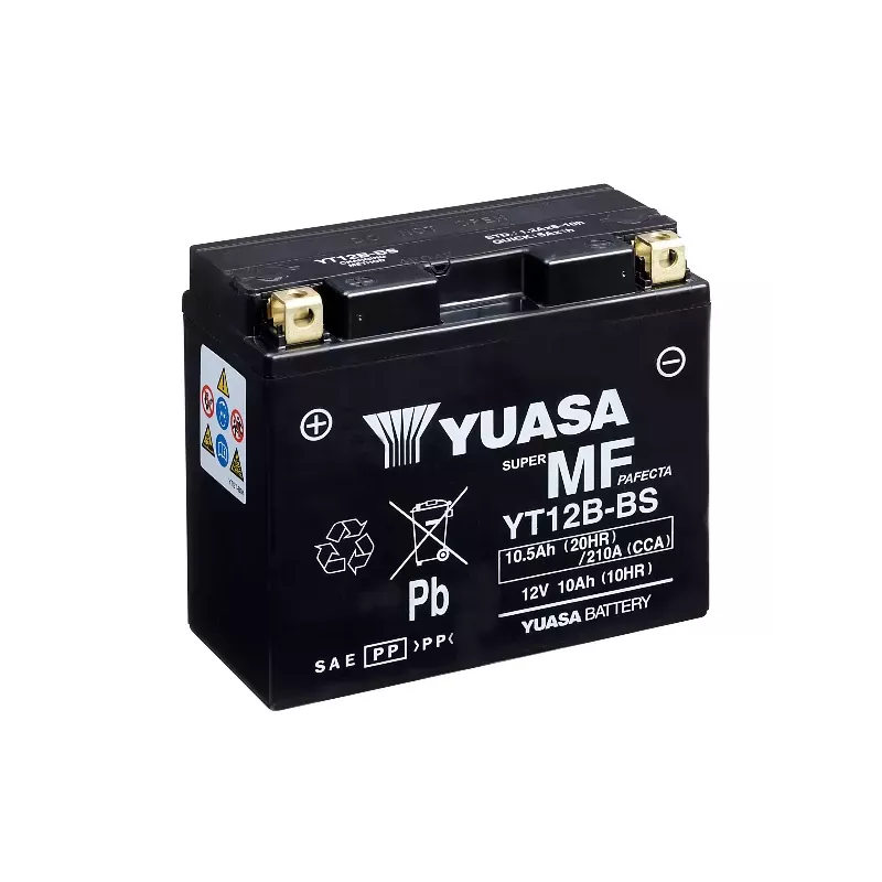 YT12B/YT12B-BS / YT12B-4 YUASA WC 12V 10AH +G *6* "ACTIVEE EN USINE"