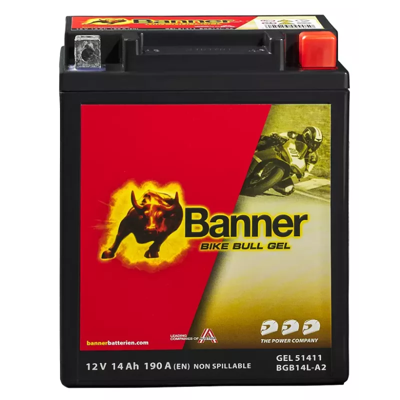 BGB14L-A2/B2 51411 GEL BATT BANNER 12V 14A 190A BIKE BULL GEL *4*+D