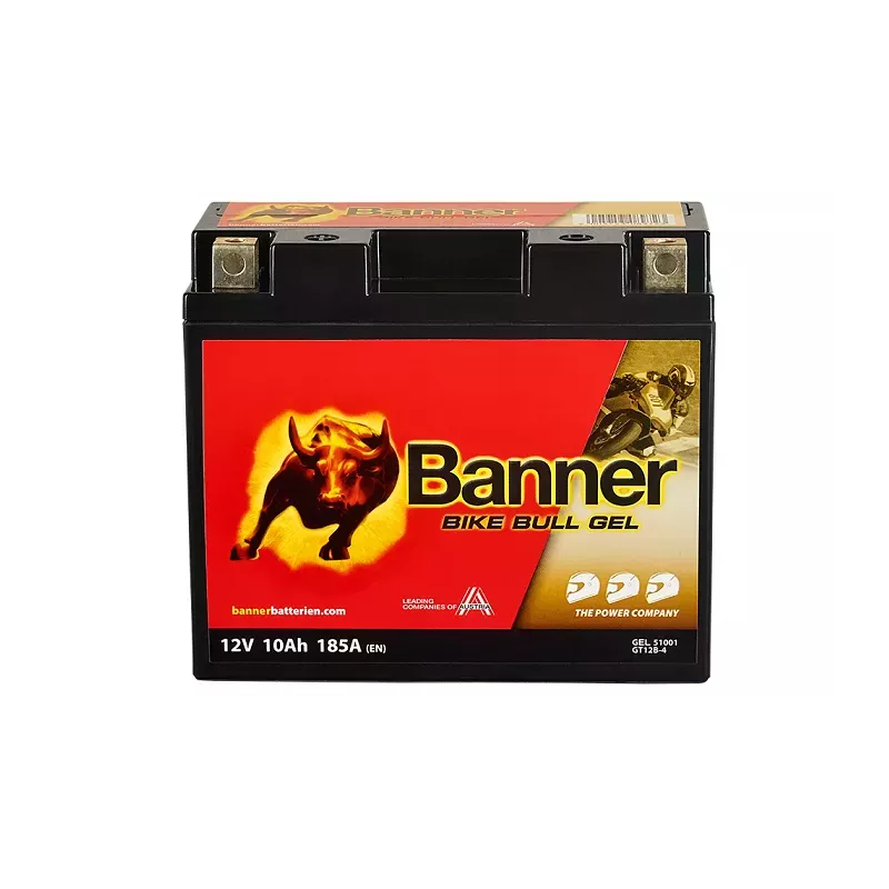 BGT12B-4/YT12B-4 51001 GEL BATT BANNER 12V 10A 185 A BIKE BULL GEL *4* +G