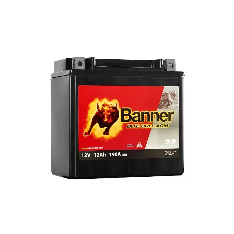 YTX14-BS/51214 BATT BANNER 12V 12A/H 190A BIKE BULL MF *4*+D