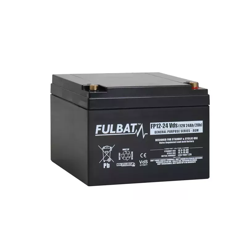 FP12-24 BATT AGM 12V 24A C20 FULBAT M6 T12 UL-94V0