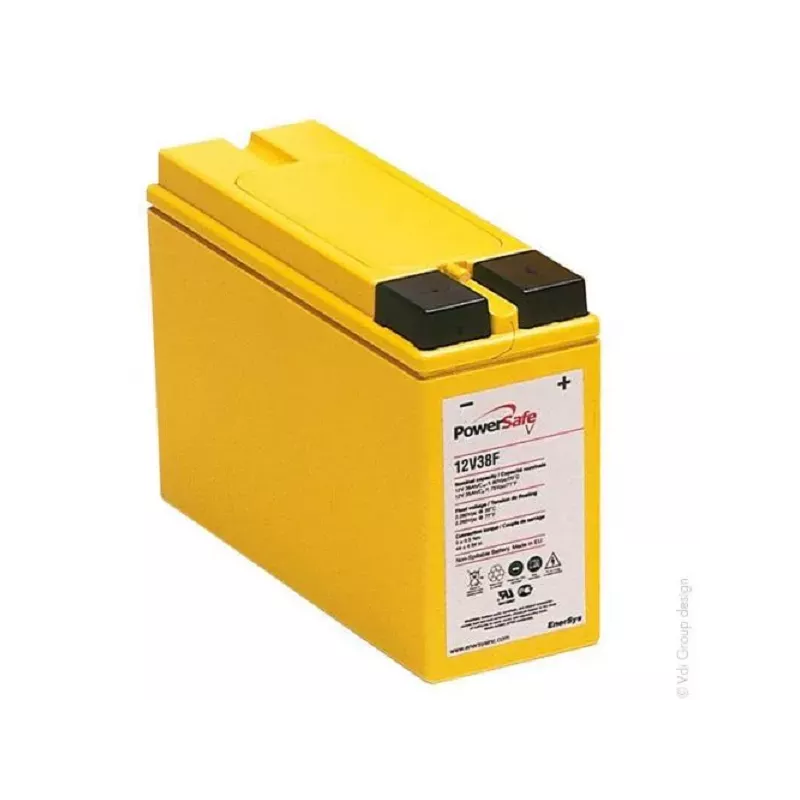 12V38F BATT AGM POWERSAFE V -FT 12V 38A C10 V0 UL94 FR ENERSYS FRONTALE