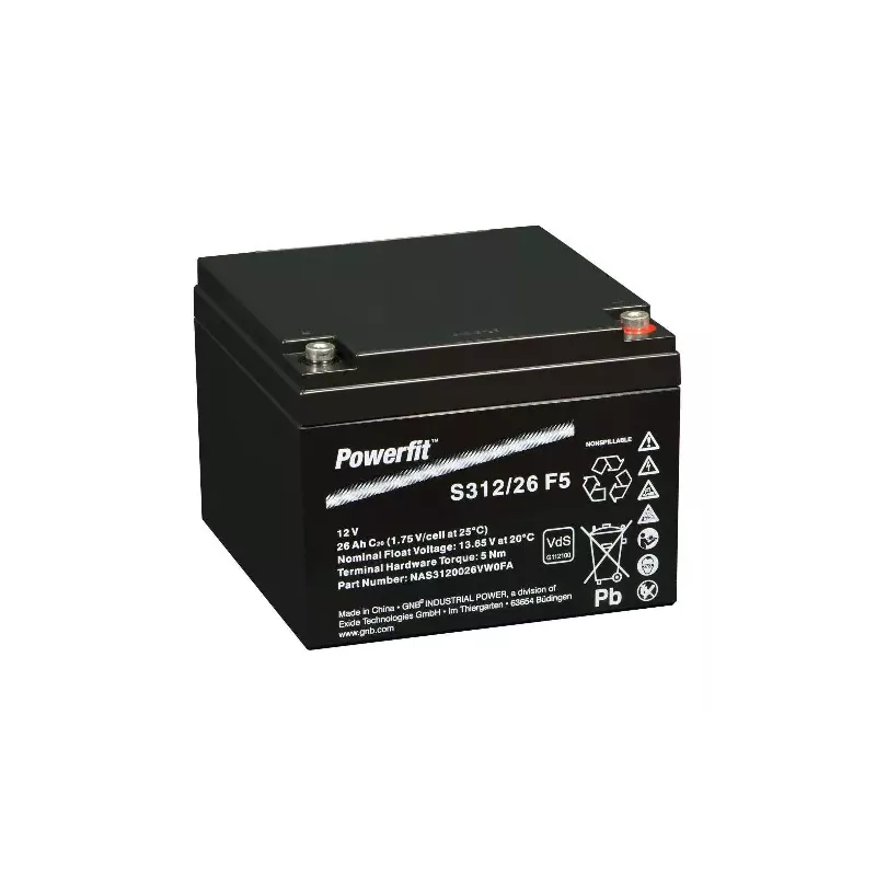 S312/26 F5 BATT AGM POWERFIT S300 12V 26A C20 VO