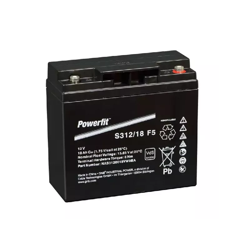 S312/18 F5 BATT AGM POWERFIT S300 12V 18A C20 V0