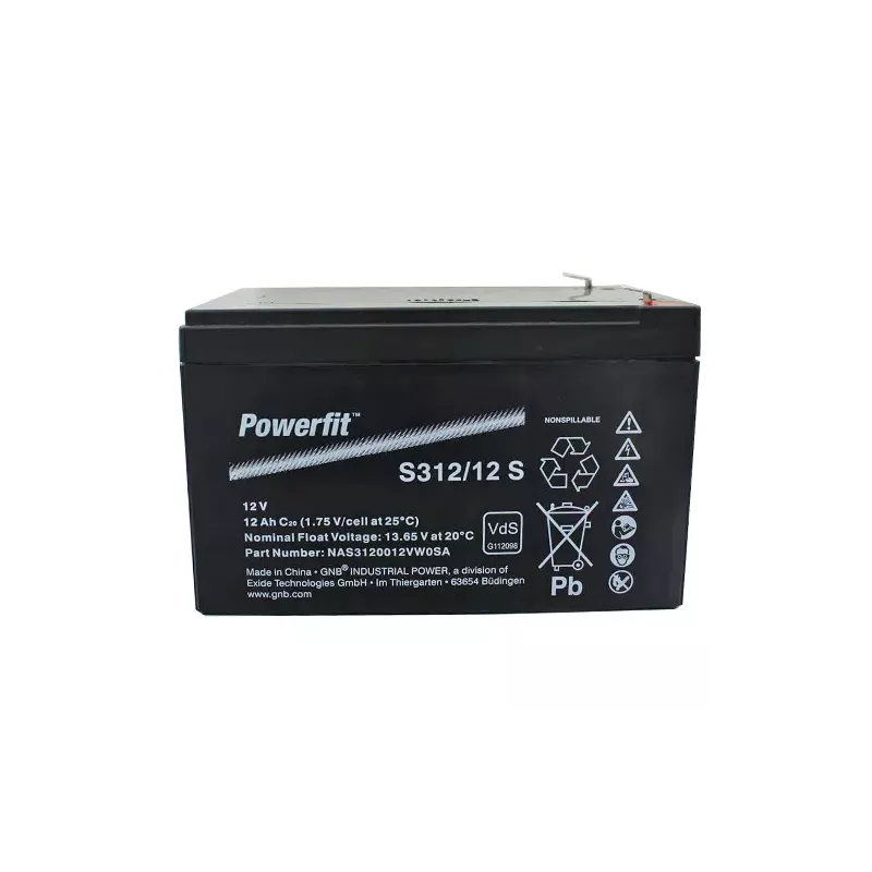 S312/12S BATT AGM POWERFIT S300 12V 12A V0