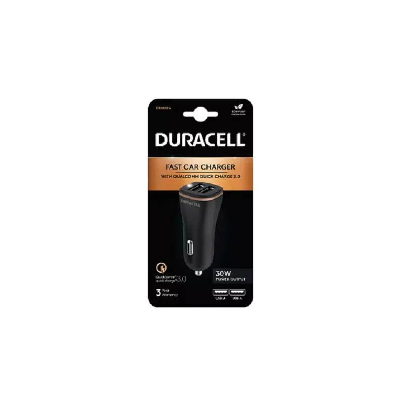 CHARGEUR ALLUME CIGARE 2 PORTS USB-A 5V 3A DURACELL