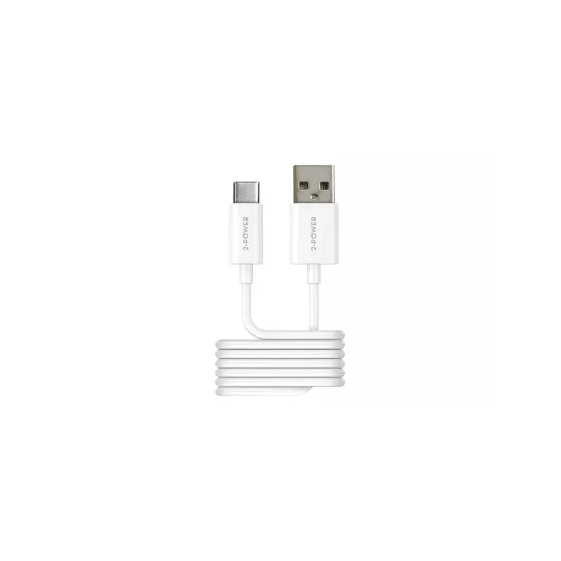 CABLE USB-A/ USB-C 1M  12W MAXI CHARGE +SYNCHRO 2-POWER BLANC