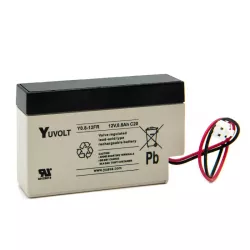 BATT.AGM YUVOLT Y0.8-12FR 12V 0.8A C20 UL94V0