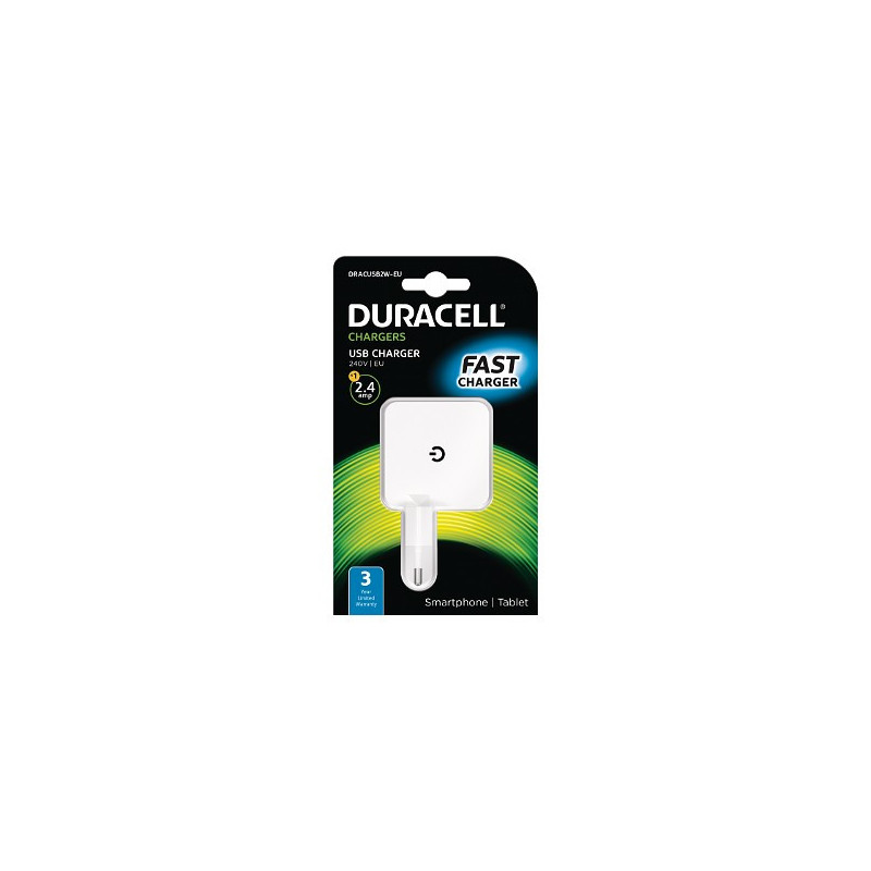 CHARGEUR USB 220/5V 2.1A TABLETTE / SMARTPHONE DURACELL