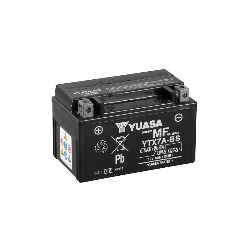 YTX7A/YTX7A-BS YUASA WC 12V 6AH +G *6* "ACTIVEE EN USINE"